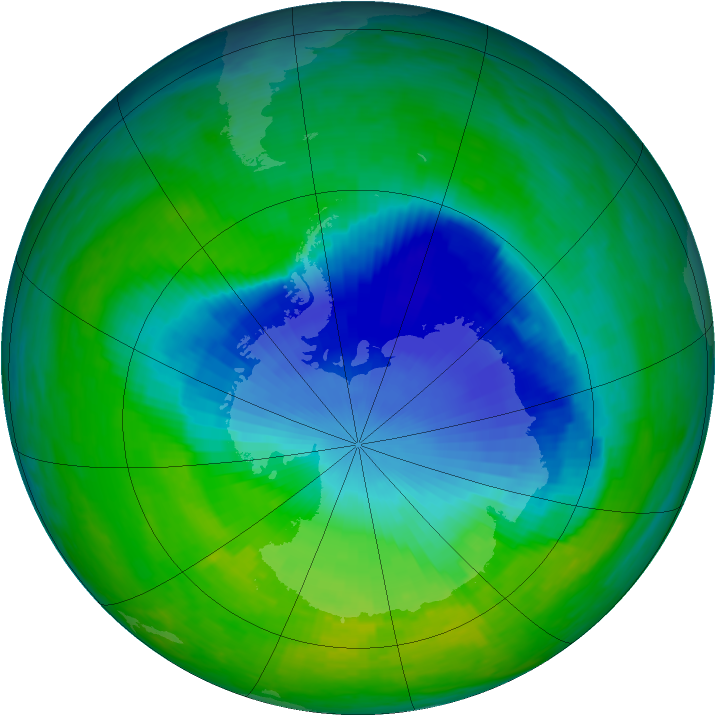 Antarctic ozone map for 24 November 1993